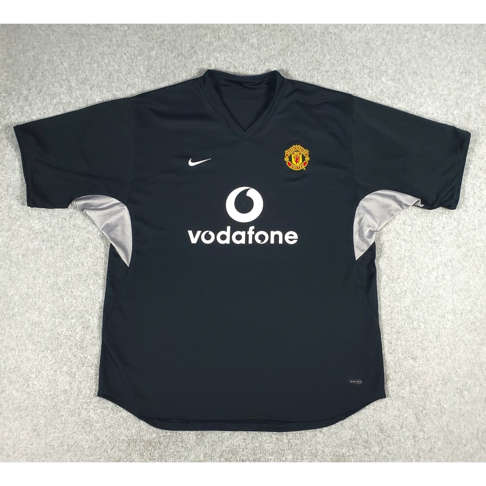 Nike Manchester United 2003 Jersey Mens 2XL Black Vodafone Dri-FIT Soccer Shirt